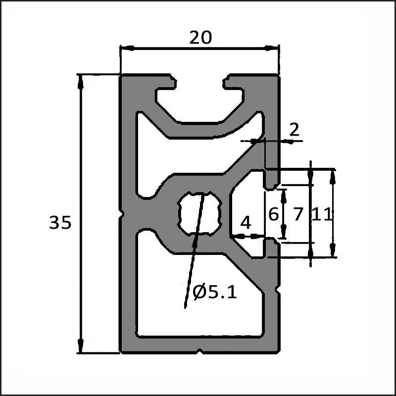 Aluminum T-slot 6-2035