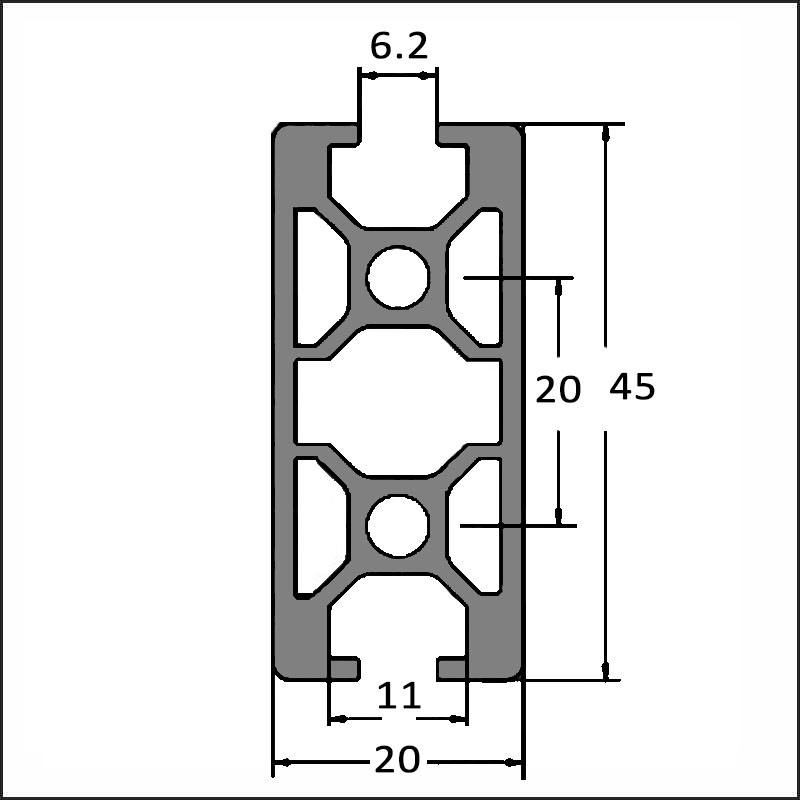 Aluminum T-slot 6-2045