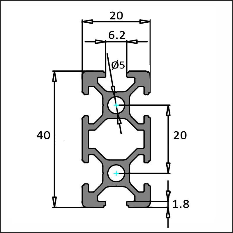 Aluminum T-slot 6-2040