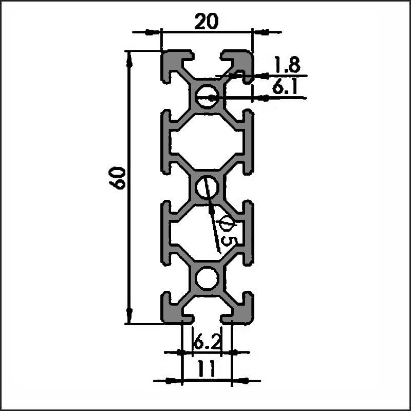 Aluminum T-slot 6-2060