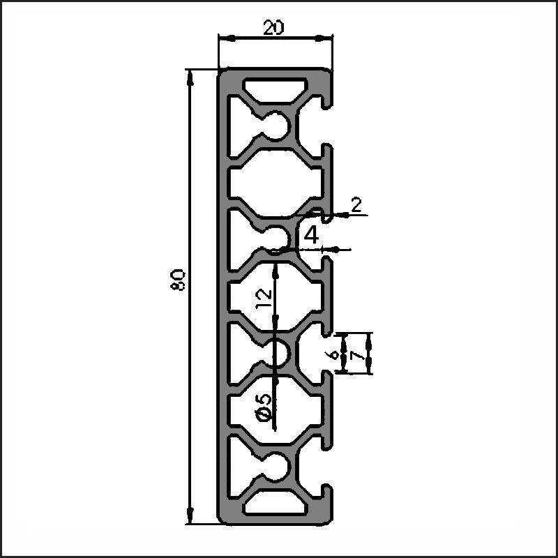 Aluminum T-slot 6-2080C