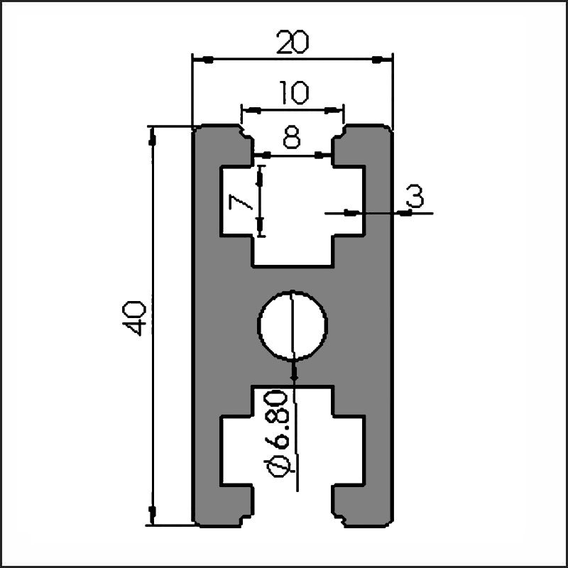 Aluminum T-slot 8-2040C