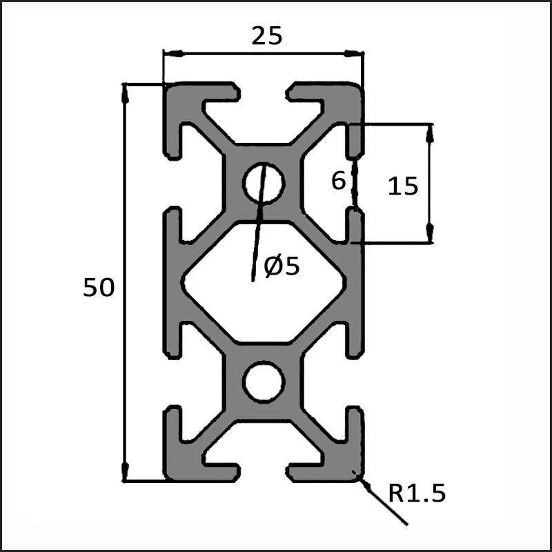 Aluminum T-slot 6-2050