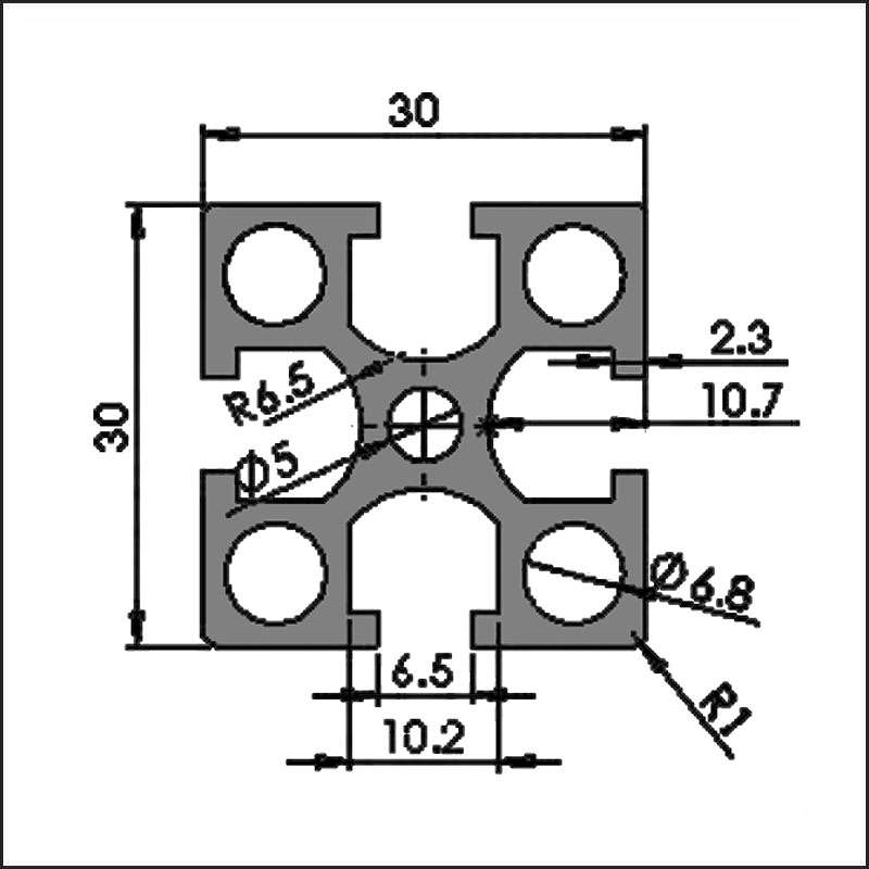 Aluminum T-slot 6-3030G