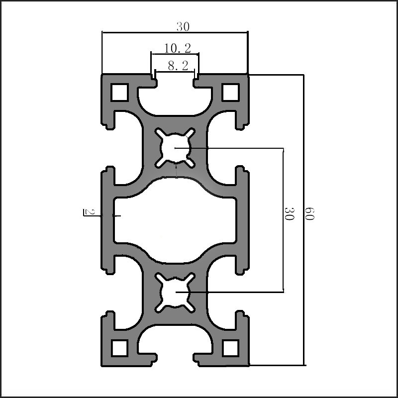 Aluminum t slot 8 3060GA CAD