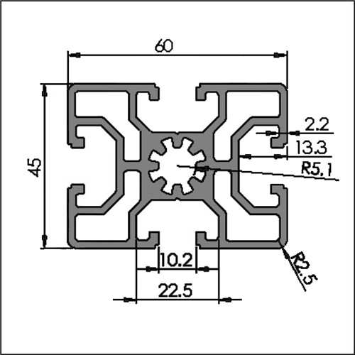 Aluminum t-slot 10-4560 CAD