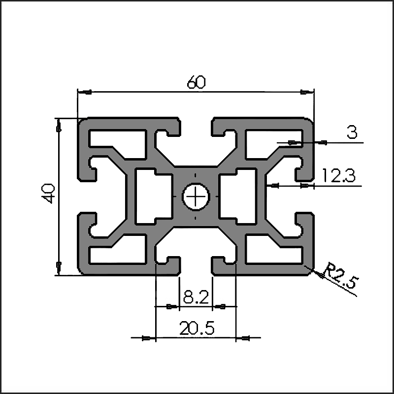 Aluminum t-slot 8-4060 CAD