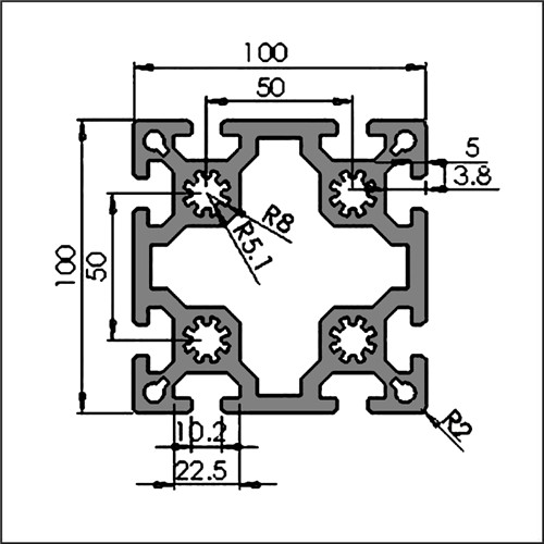 Aluminum-t-slot-10-100100-CAD