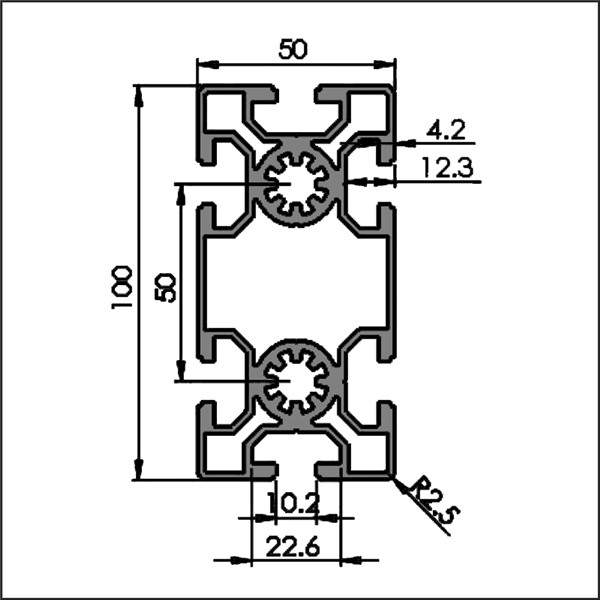 Aluminum-t-slot-10-50100-CAD