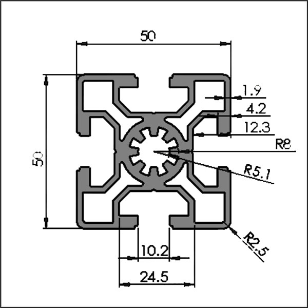 Aluminum-t-slot-10-5050-CAD