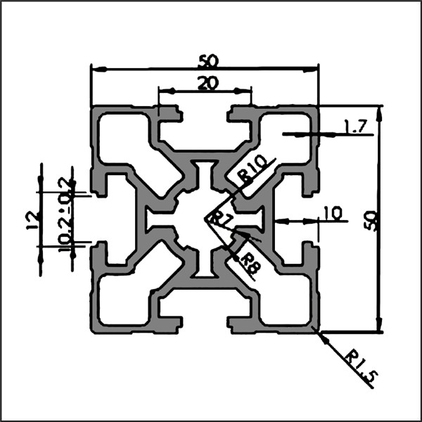 Aluminum-t-slot-10-5050B-CAD