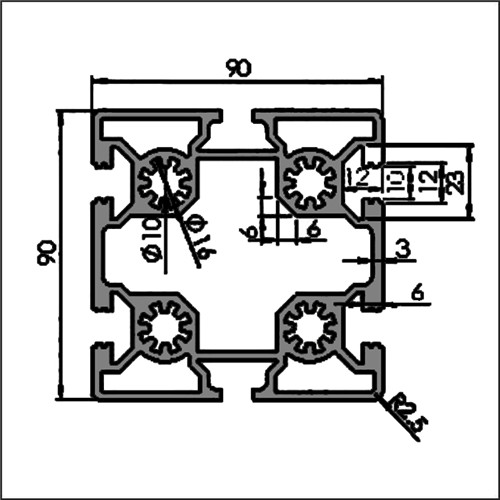 Aluminum-t-slot-10-9090H