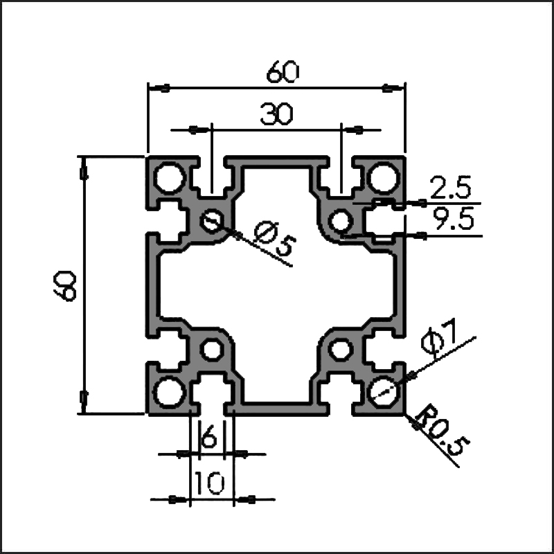 Aluminum-t-slot-6-6060G-CAD