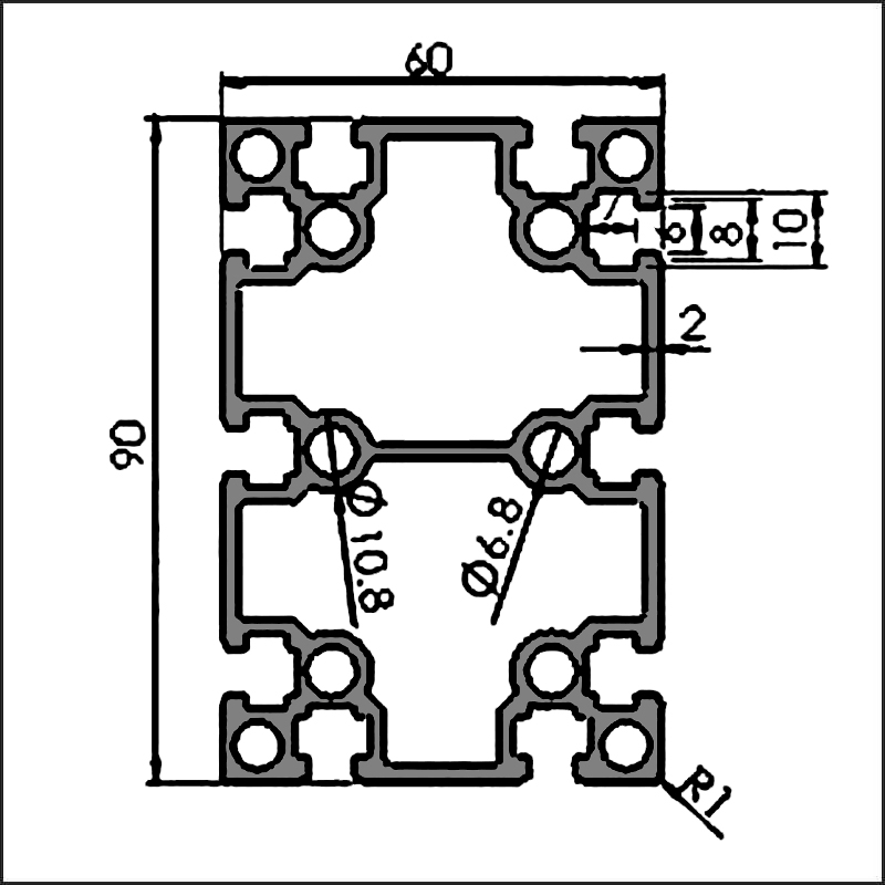 Aluminum-t-slot-6-6090-CAD