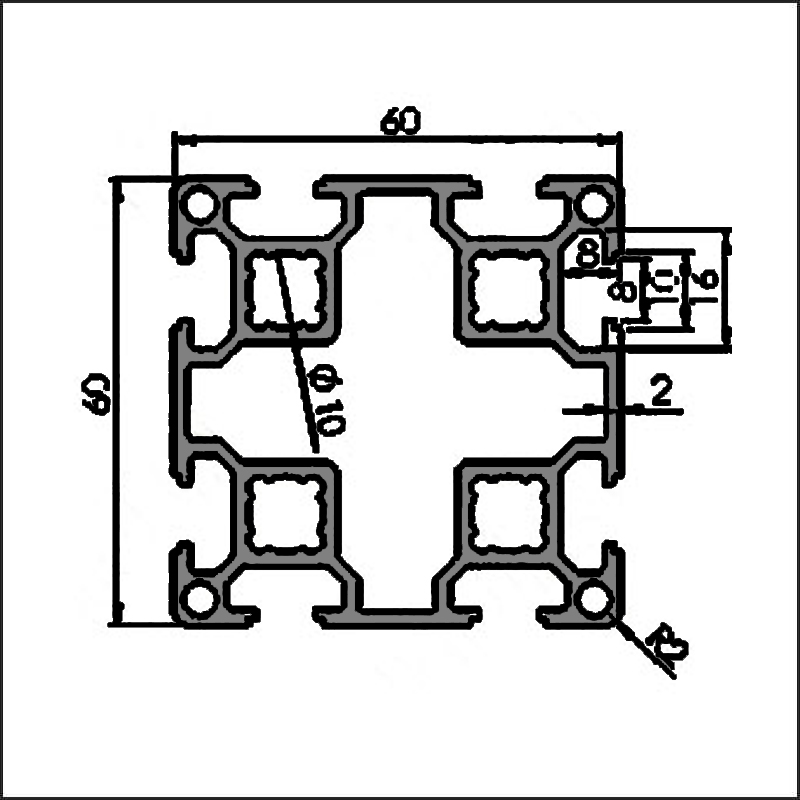 Aluminum-t-slot-8-6060L-CAD